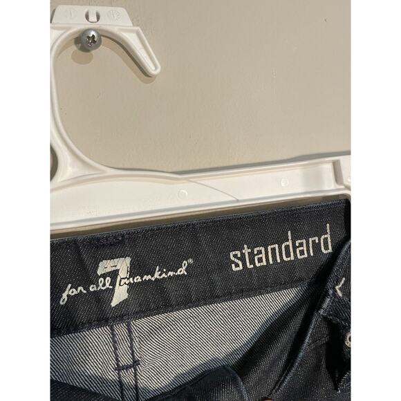 7 for All Mankind Standard Button Fly Men’s Size 33 Dark Wash Straight Leg - Picture 6 of 13